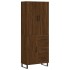 Aparador alto madera contrachapada marrón roble 69,5x34x180