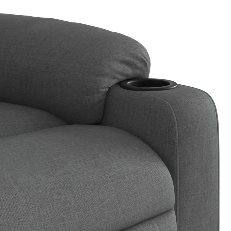 Sillón reclinable eléctrico de tela gris