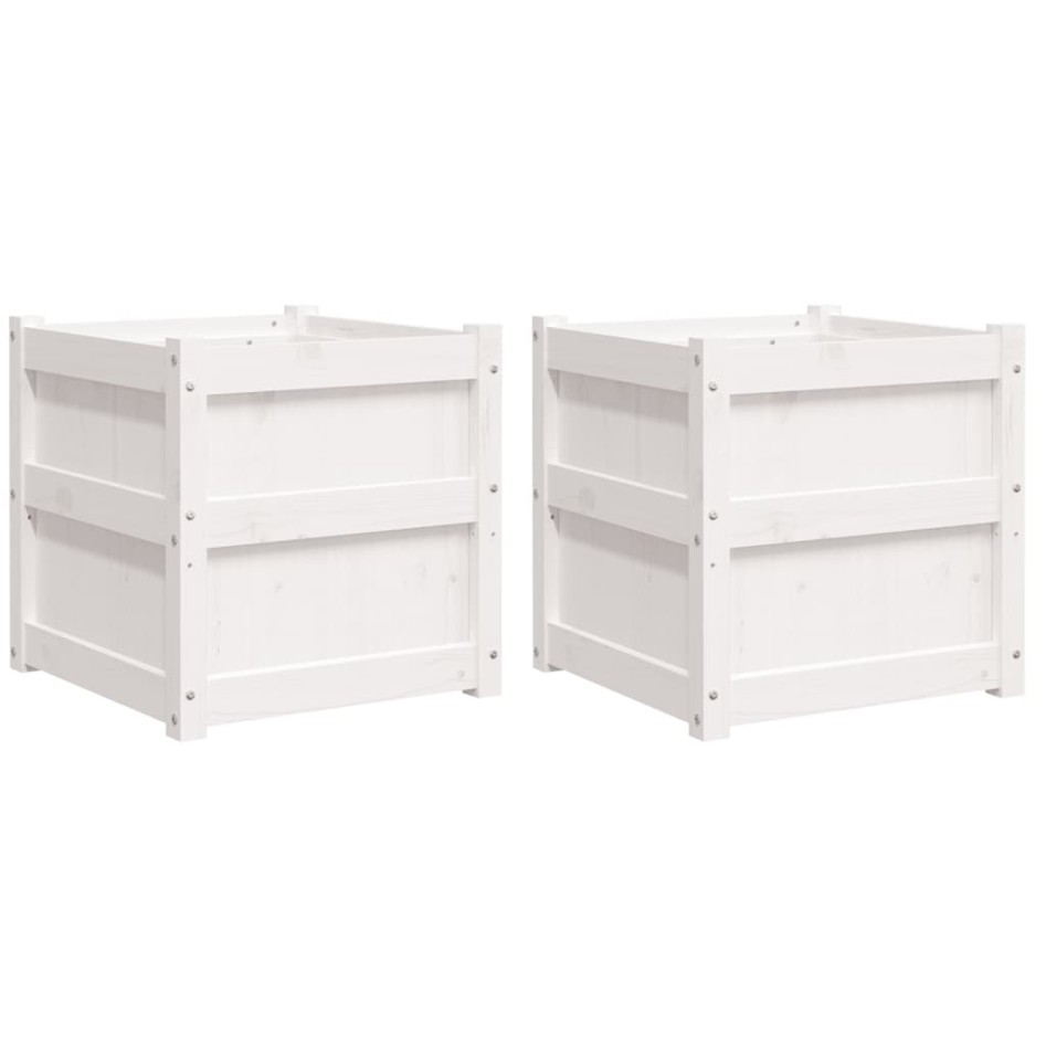 Jardineras de exterior 2 unidades madera maciza de pino