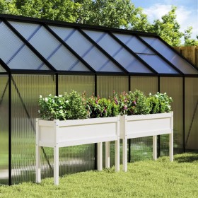 Jardineras exterior con patas 2 uds madera maciza pino