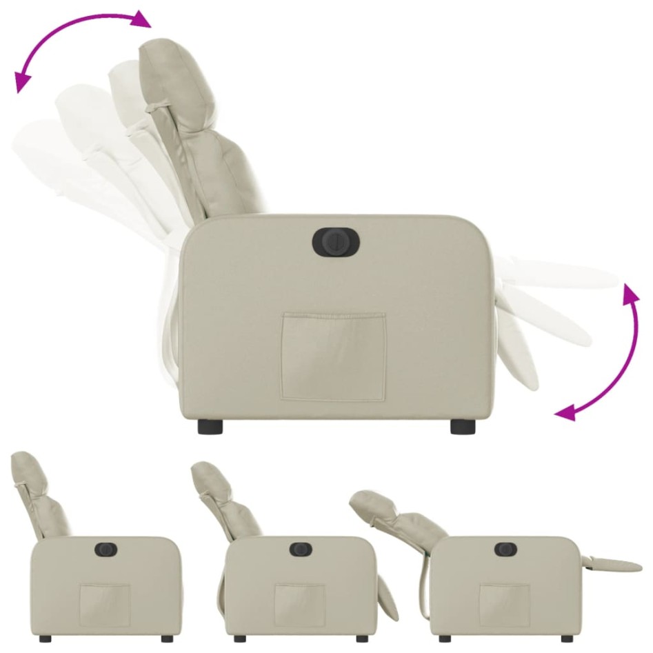Sillón reclinable eléctrico de cuero sintético