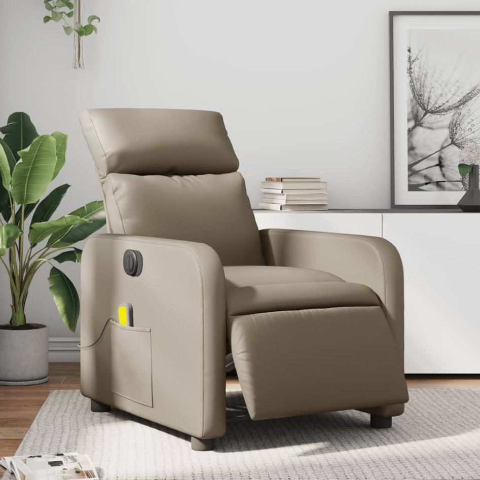 Sillón reclinable de masaje eléctrico cuero sintético