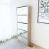 Mueble zapatero 5 cajones con espejo roble 63x17x169,5