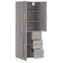 Aparador alto madera contrachapada gris sonoma 69,5x34x180