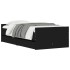 Estructura de cama con cajones negro 90x200