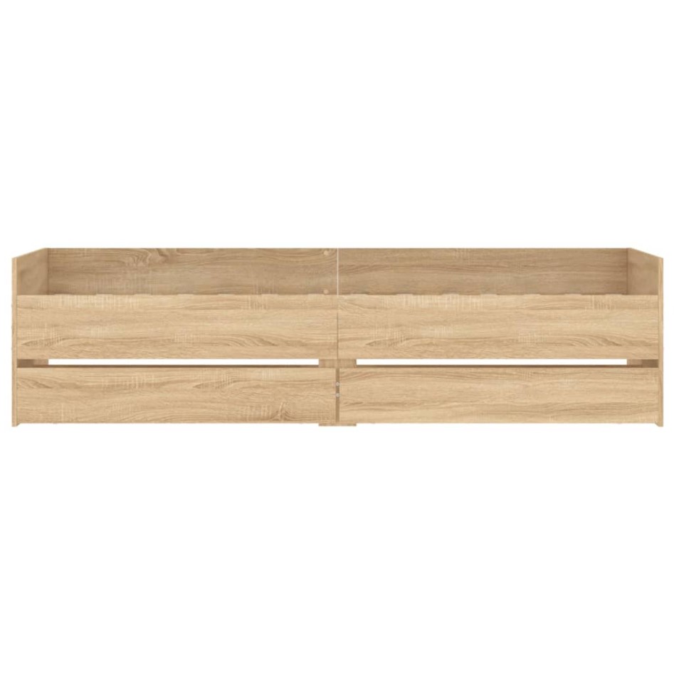 Estructura de cama con cajones roble Sonoma 90x200