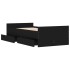 Estructura de cama con cajones negro 90x190