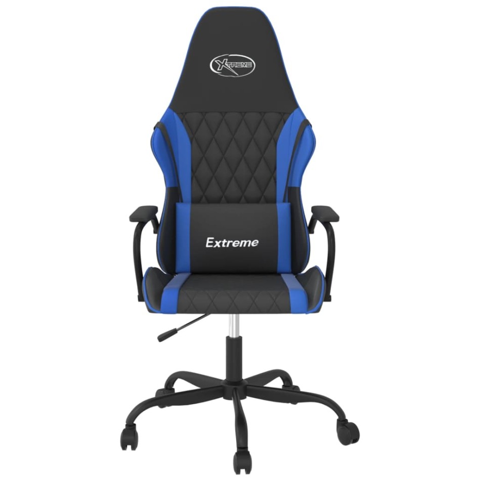 Silla gaming de masaje cuero sintético negro y