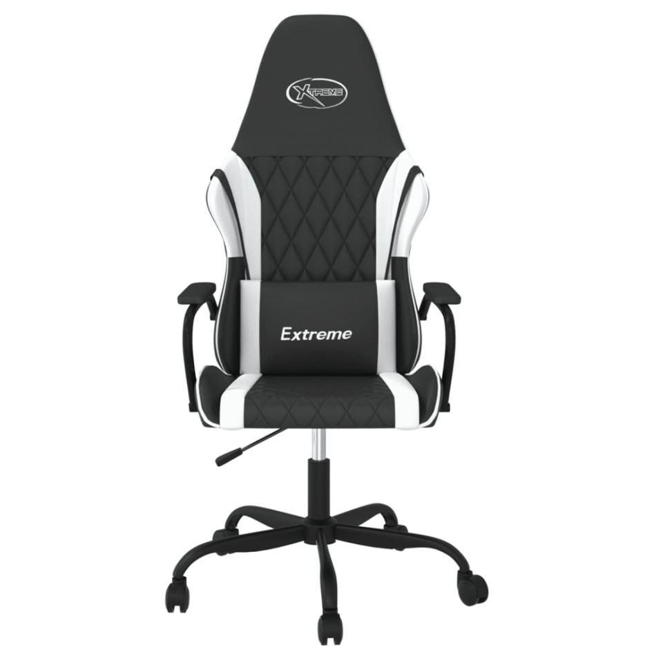 Silla gaming de masaje cuero sintético negro y