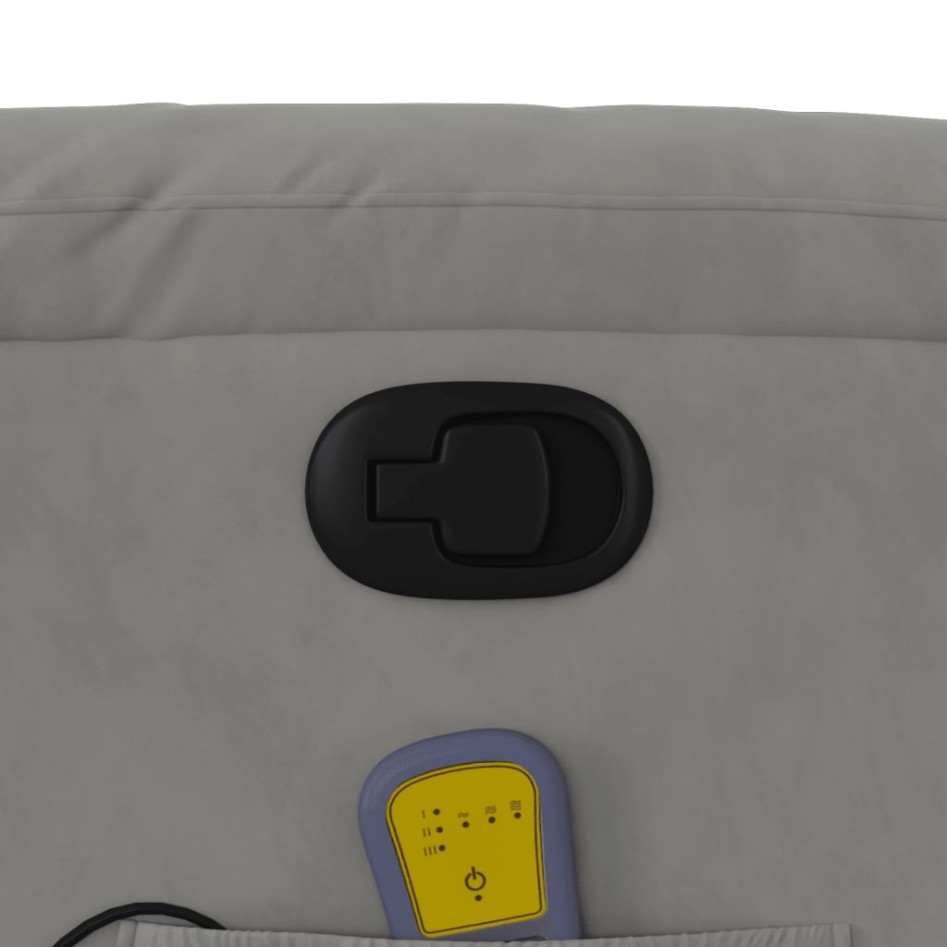 Sillón reclinable de masaje tela de microfibra gris