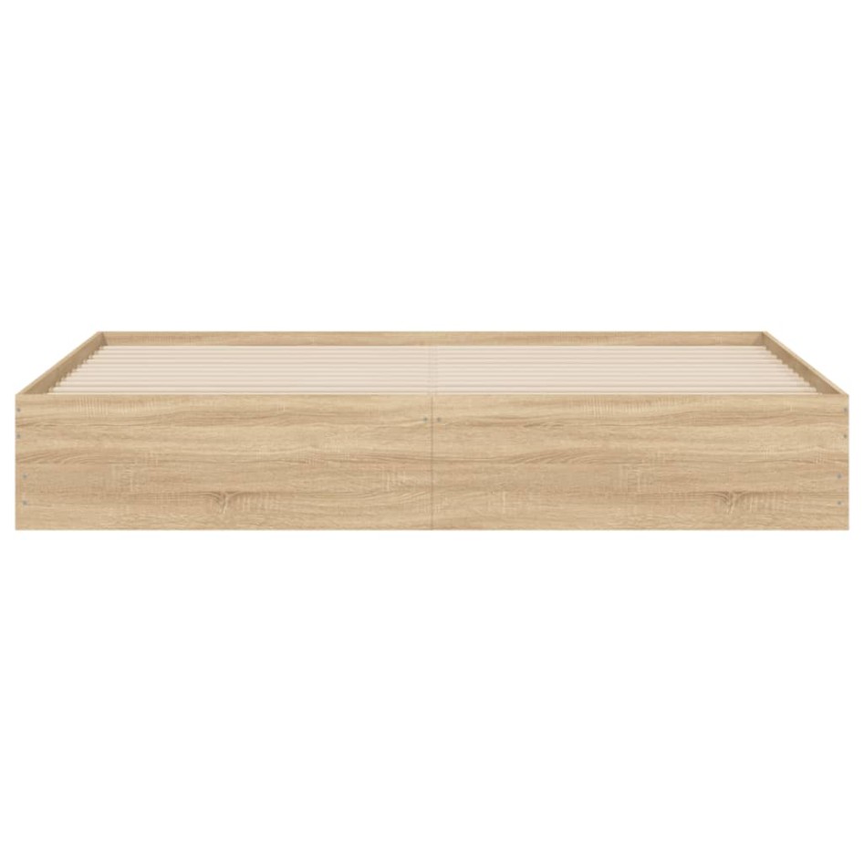 Cama con cajones madera ingeniería roble Sonoma 160x200