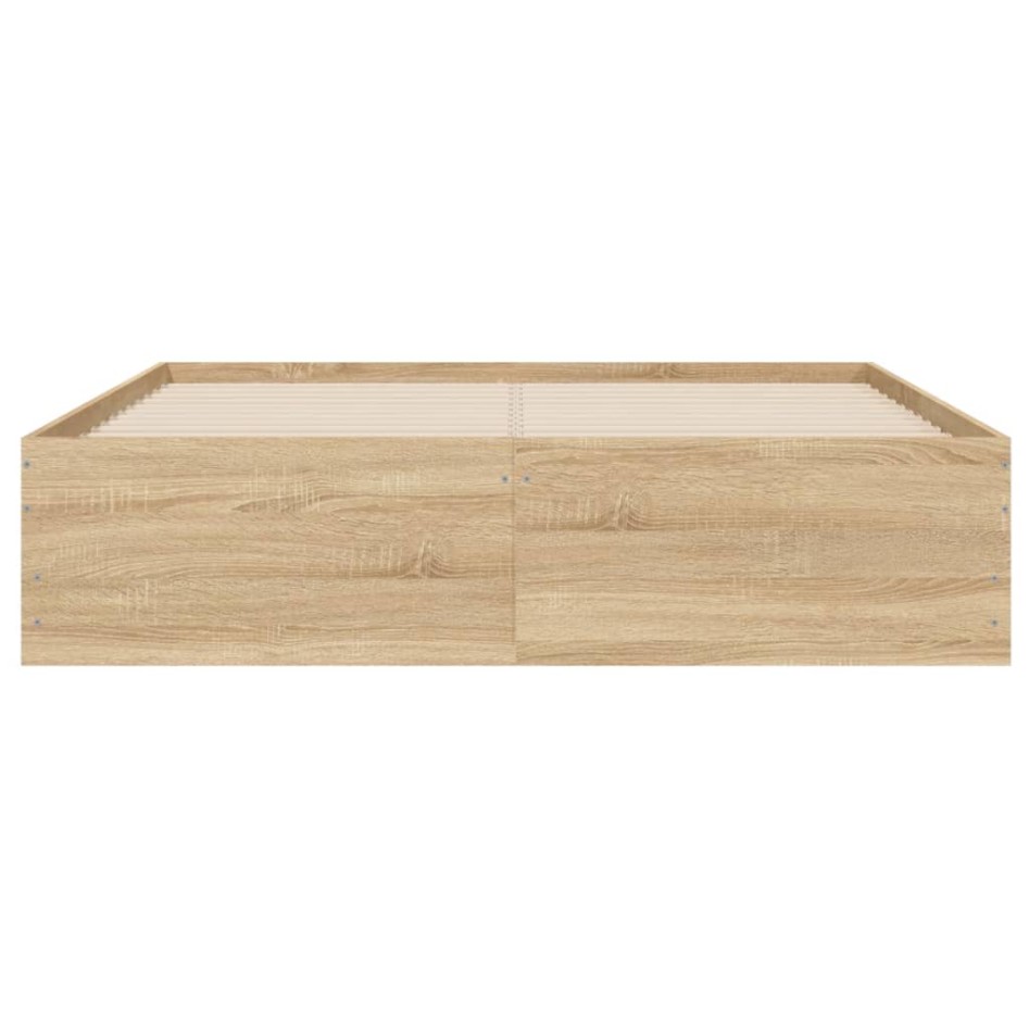 Cama con cajones madera ingeniería roble Sonoma 120x200