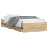 Cama con cajones madera ingeniería roble Sonoma 90x190