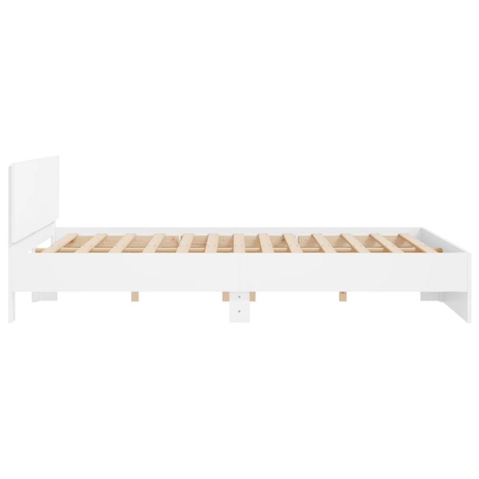 Estructura de cama con cabecero blanca 200x200