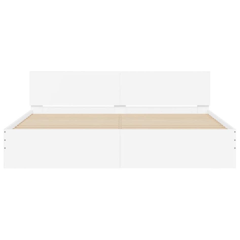 Estructura de cama con cabecero blanca 180x200