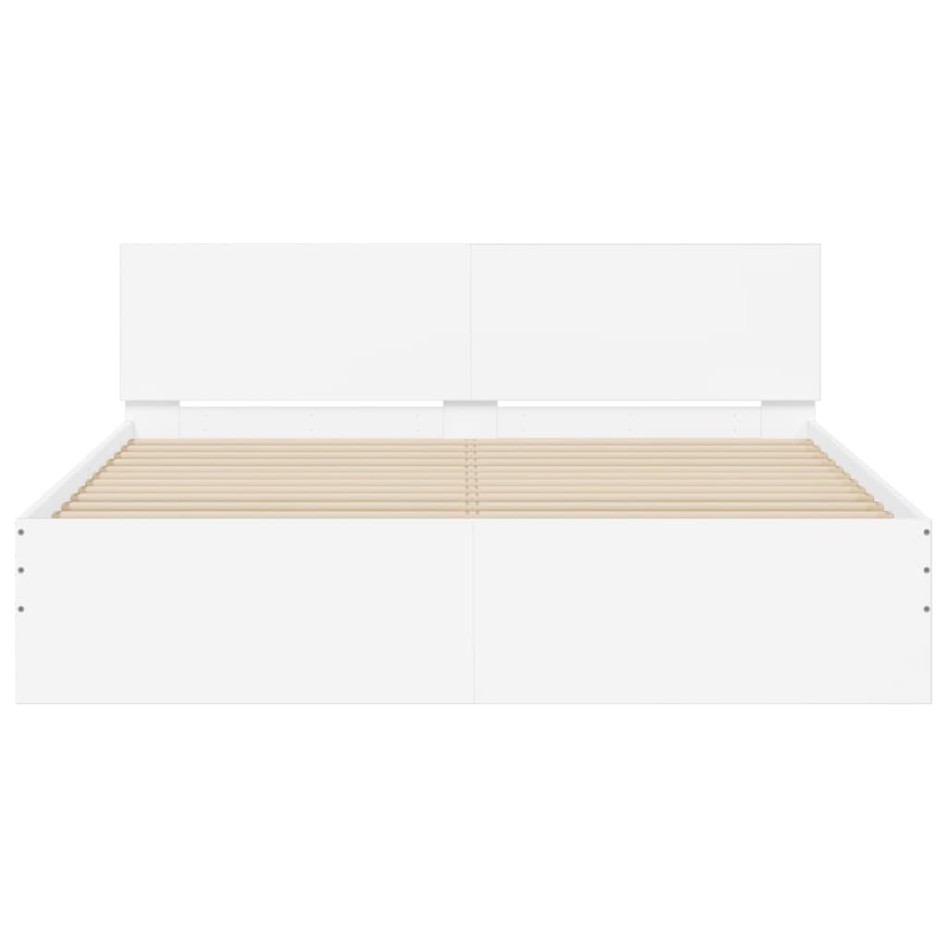 Estructura de cama con cabecero blanca 140x200