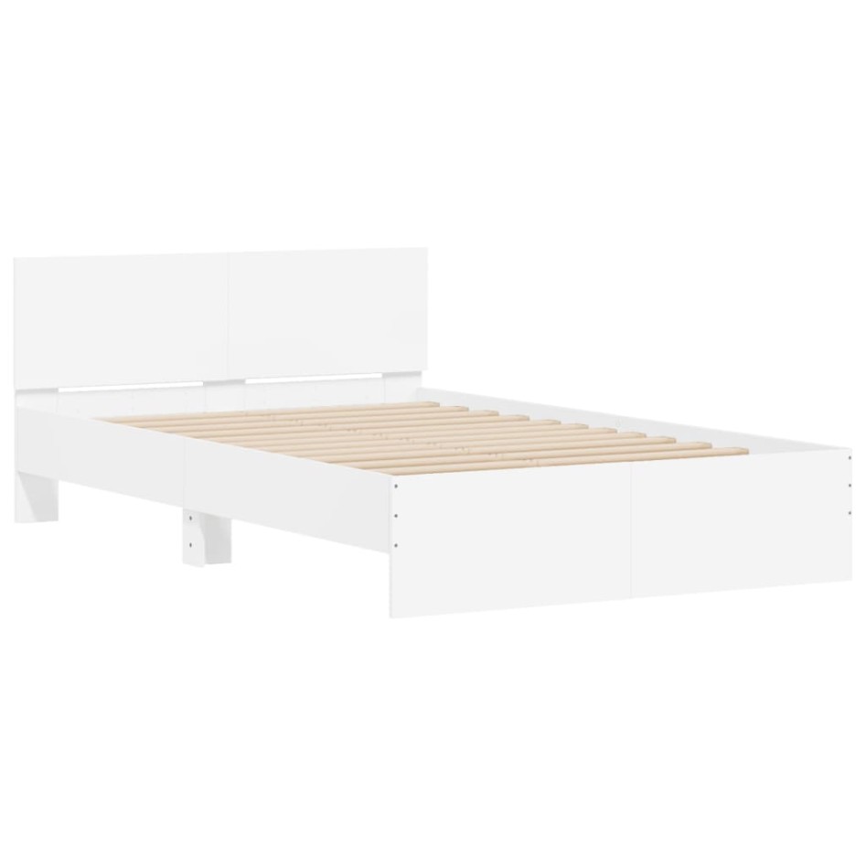 Estructura de cama con cabecero blanca 135x190