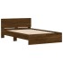 Estructura de cama con cabecero marrón roble 135x190