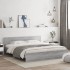 Estructura de cama cabecero y luces LED gris Sonoma 200x200