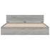 Estructura de cama cabecero y luces LED gris Sonoma 200x200
