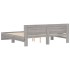 Estructura de cama cabecero y luces LED gris Sonoma 200x200