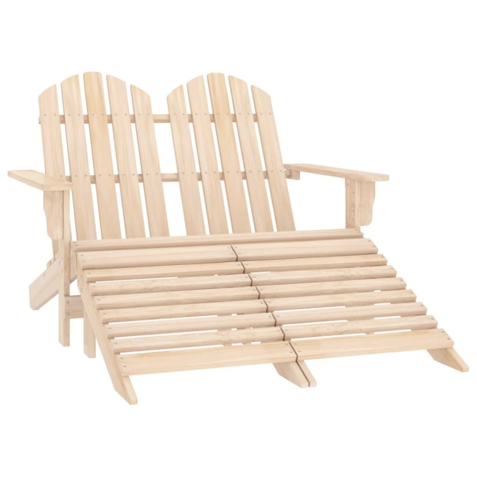 Otomana Adirondack de jardín 2 plazas madera de