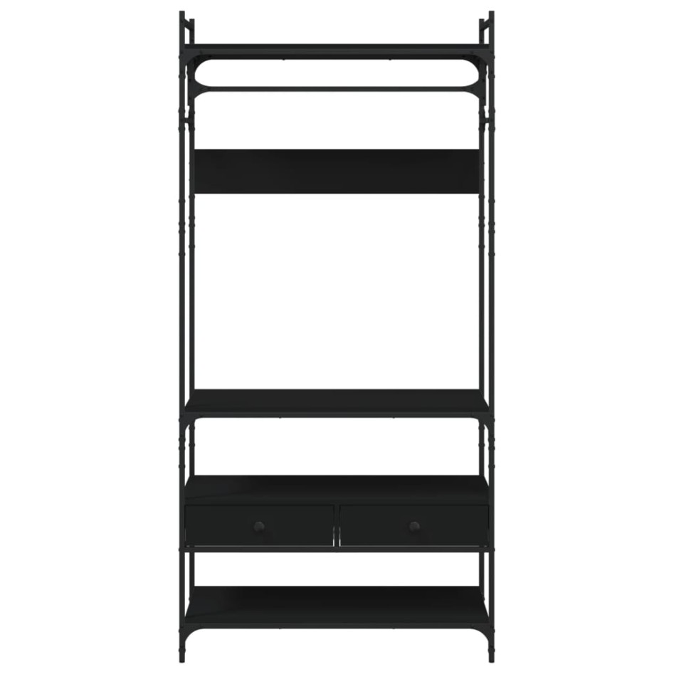 Armario con cajones madera de ingeniería negro 89x39x184,5