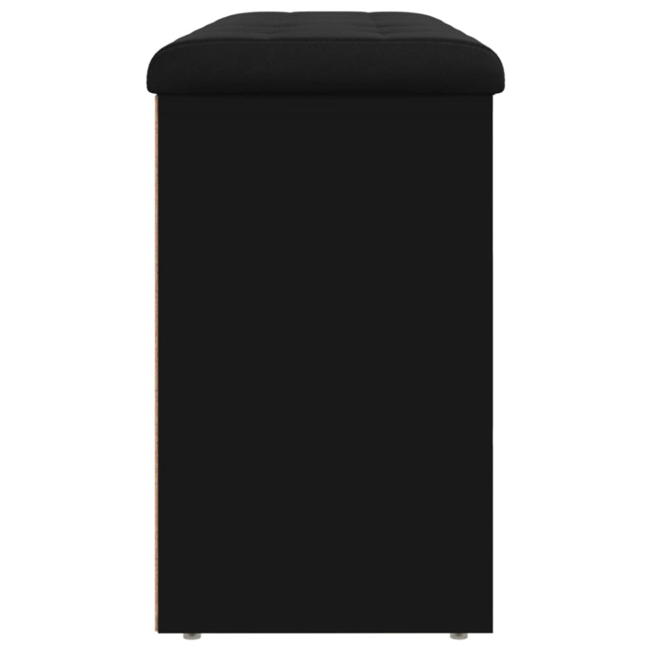 Banco zapatero madera de ingeniería negro 102x32x50