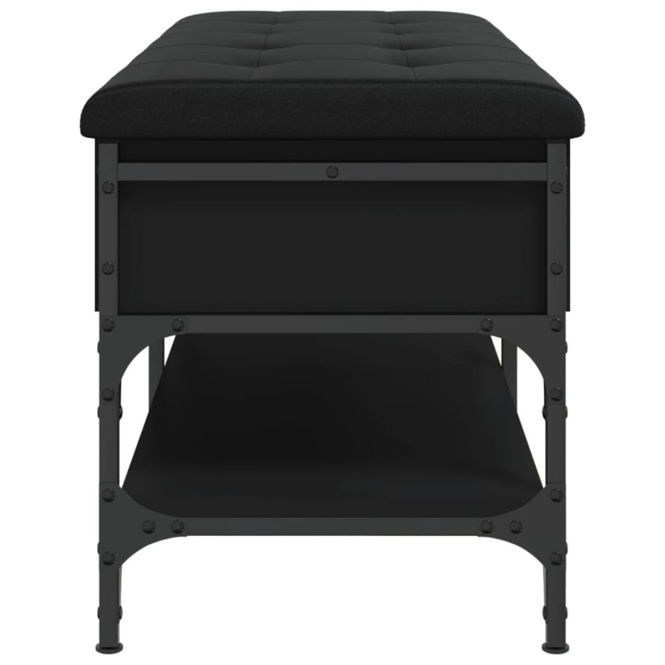Banco zapatero madera de ingeniería negro 102x42x45