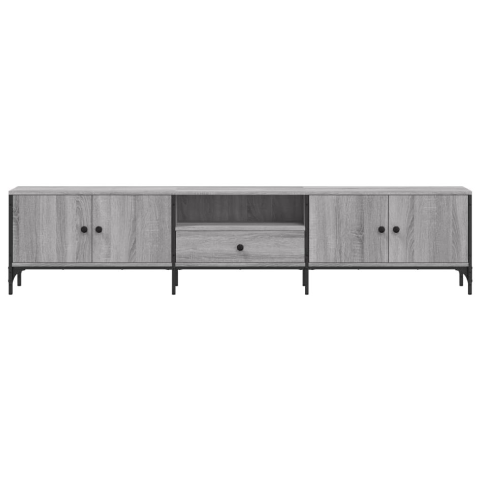 Mueble de TV cajón madera ingeniería gris Sonoma 200x25x44
