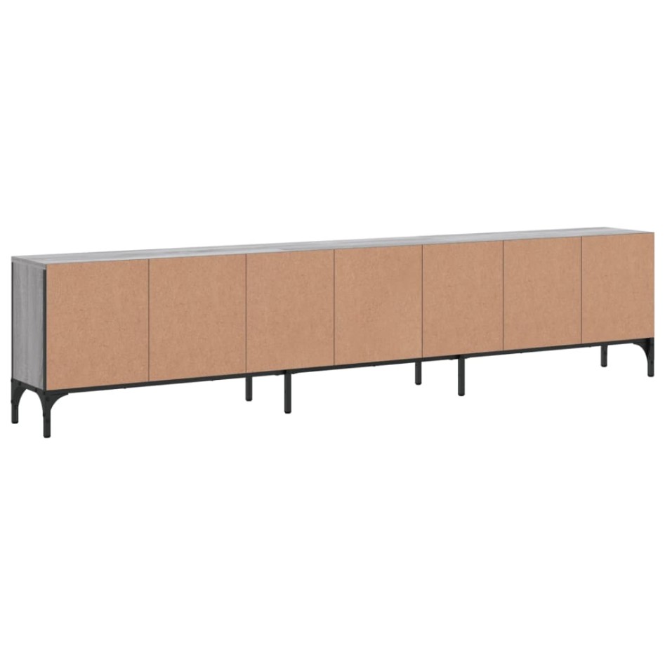 Mueble de TV cajón madera ingeniería gris Sonoma 200x25x44