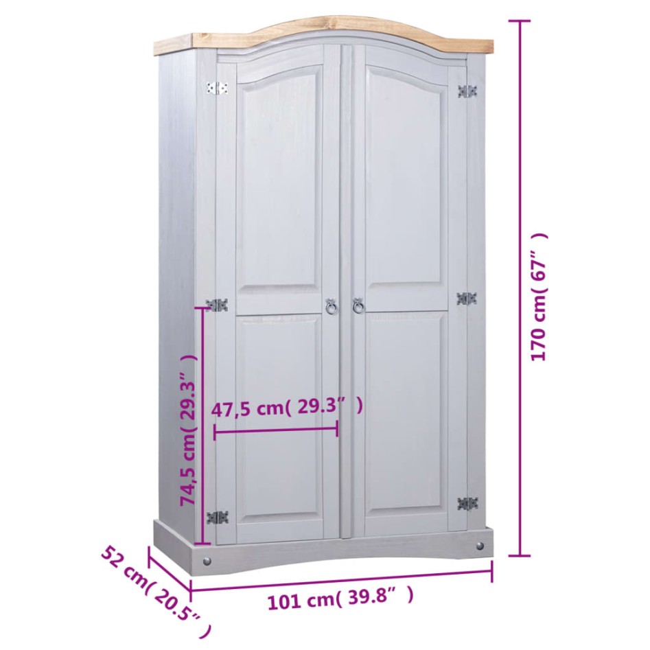 Armario madera de pino Mexicano estilo Corona gris 2