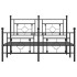 Estructura de cama cabecero y estribo metal negro 140x190