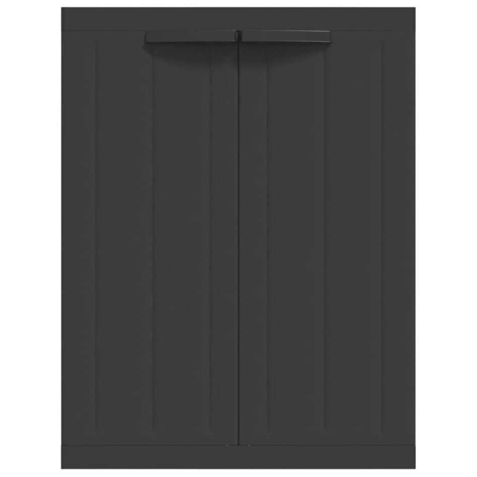 Armario de almacenaje exterior PP negro 65x37x85
