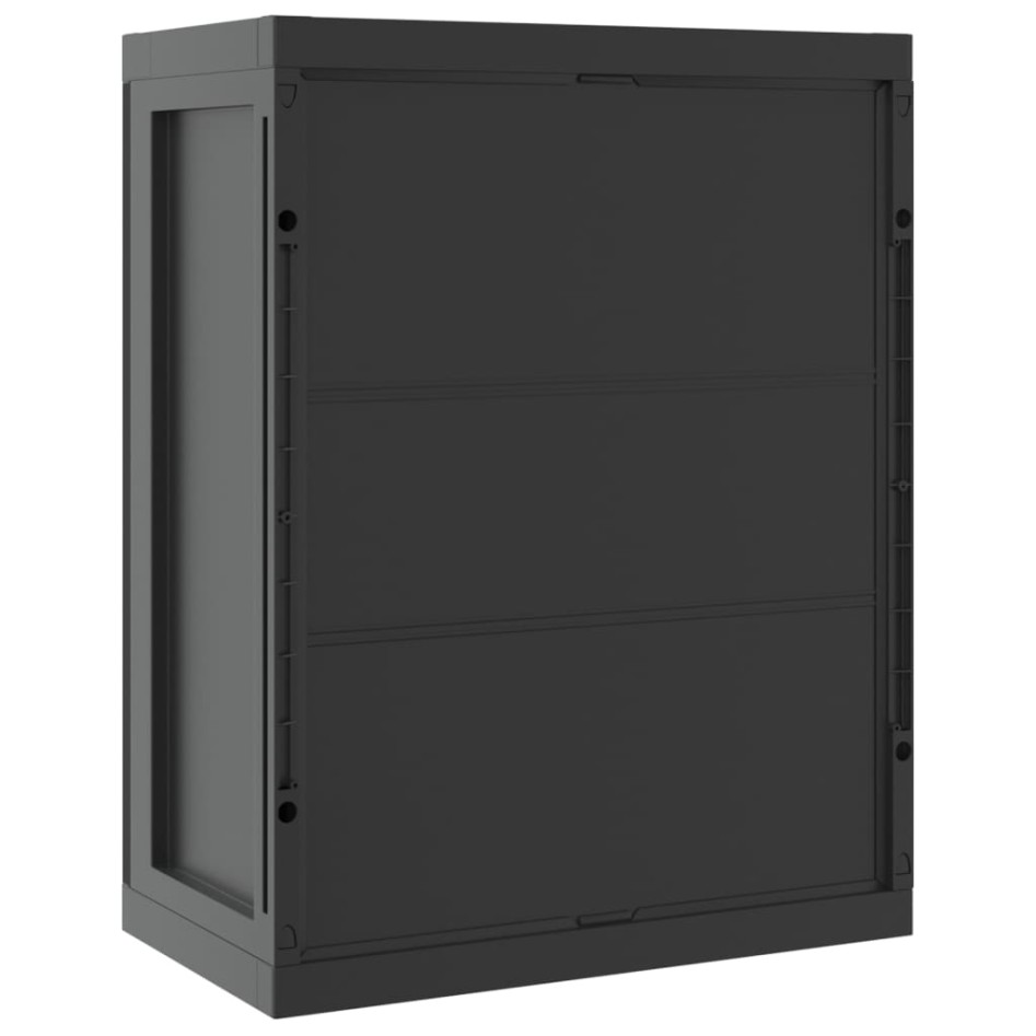 Armario de almacenaje exterior PP negro 65x37x85