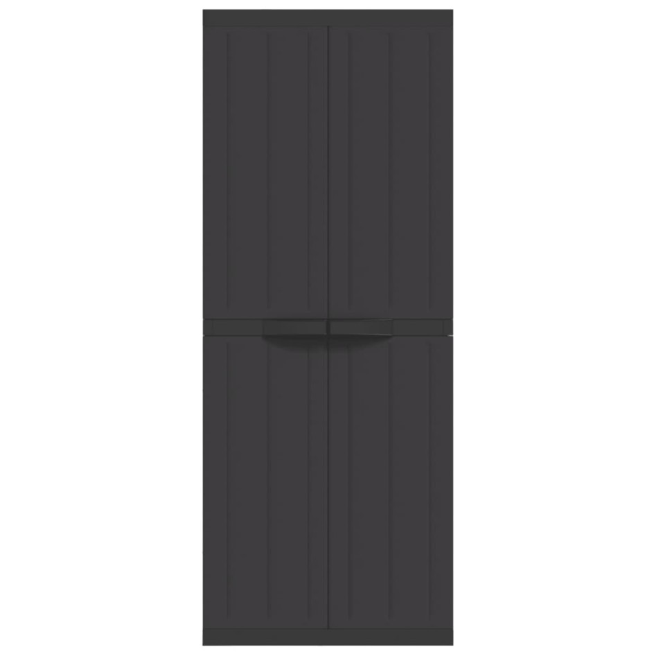 Armario de almacenaje exterior PP negro 65x37x165