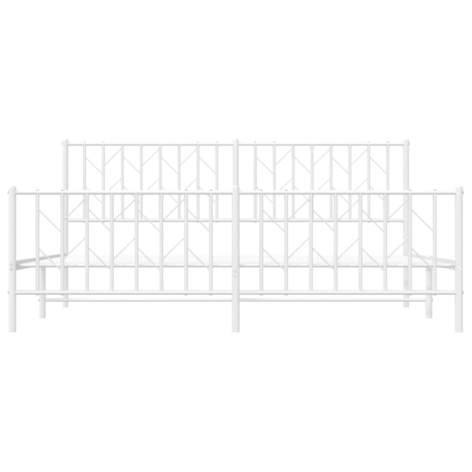 Estructura cama metal con cabecero y pie cama blanco 183x213