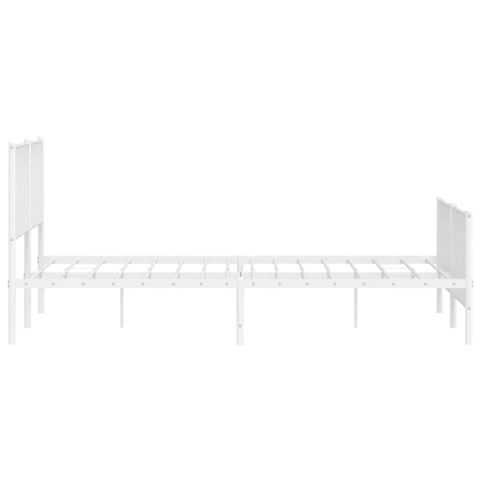 Estructura cama metal con cabecero y pie cama blanco 183x213