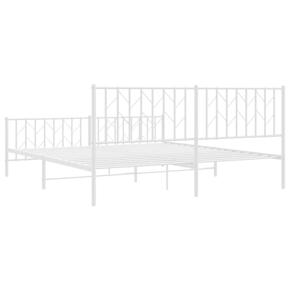 Estructura cama metal con cabecero y pie cama blanco 183x213