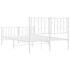 Estructura cama metal con cabecero y estribo blanco 120x200