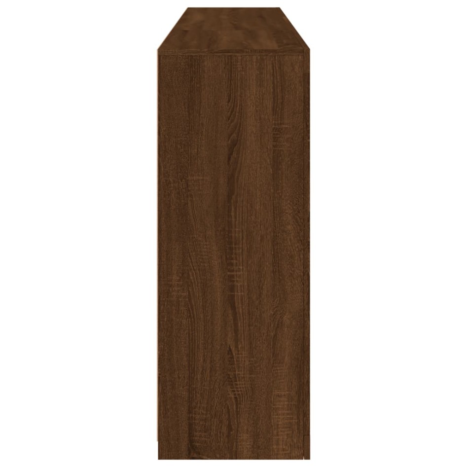 Aparador con luces LED roble marrón 181,5x37x100