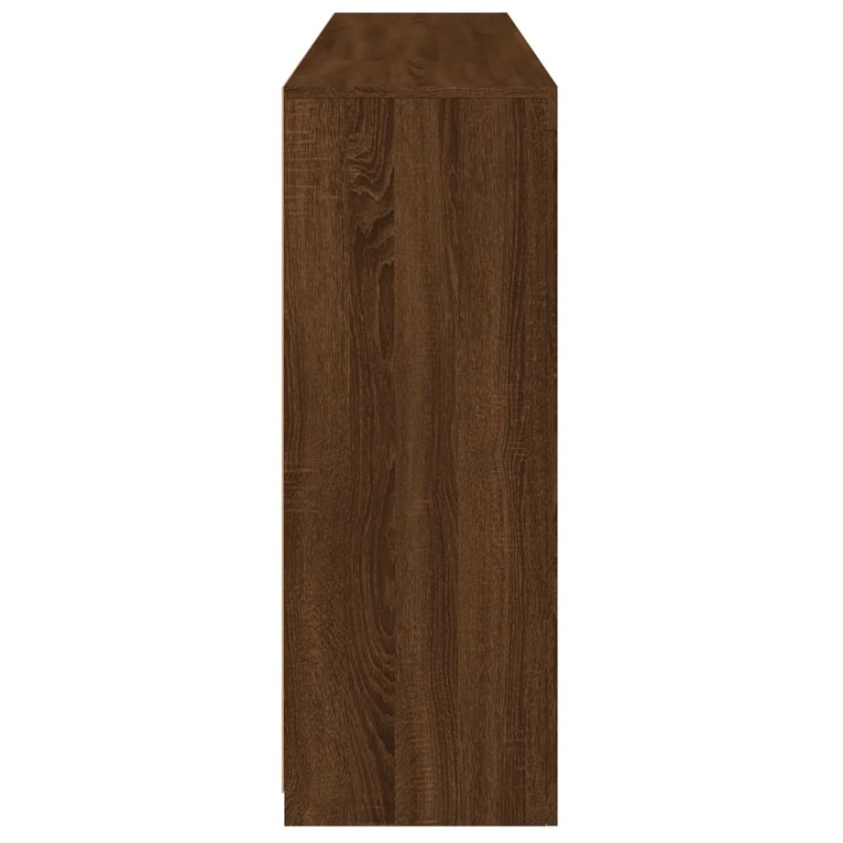 Aparador con luz LED 3 pzas madera de ingeniería marrón