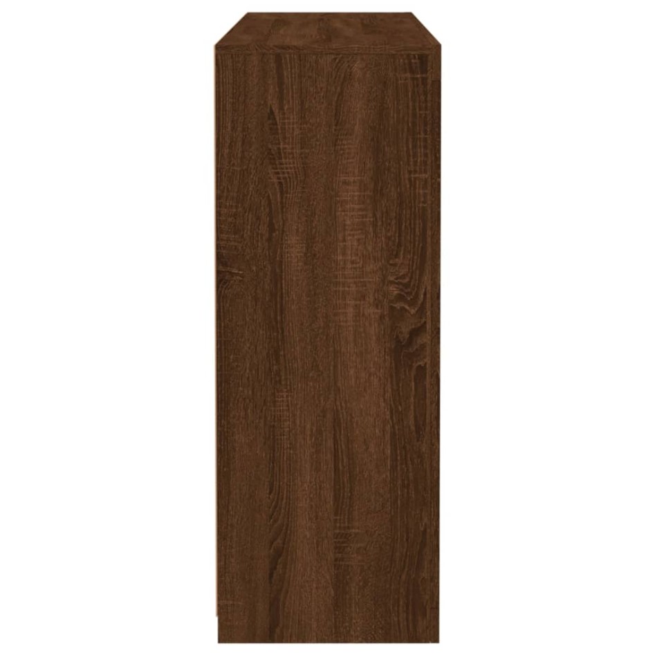 Aparador con luz LED 3 pzas madera de ingeniería marrón