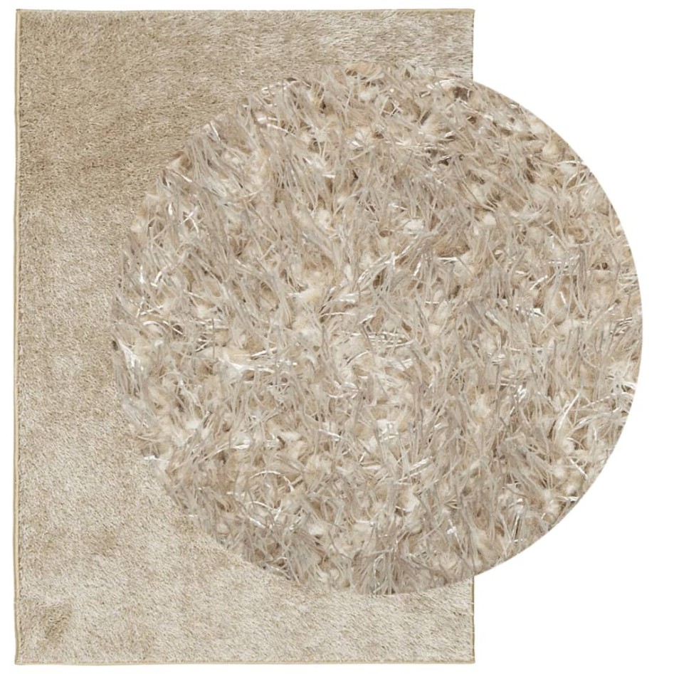 Alfombra pelo largo aspecto brillante ISTAN beige 160x230