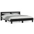 Estructura cama con cabecero madera ingeniería negro 200x200