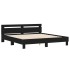 Estructura cama con cabecero madera ingeniería negro 200x200