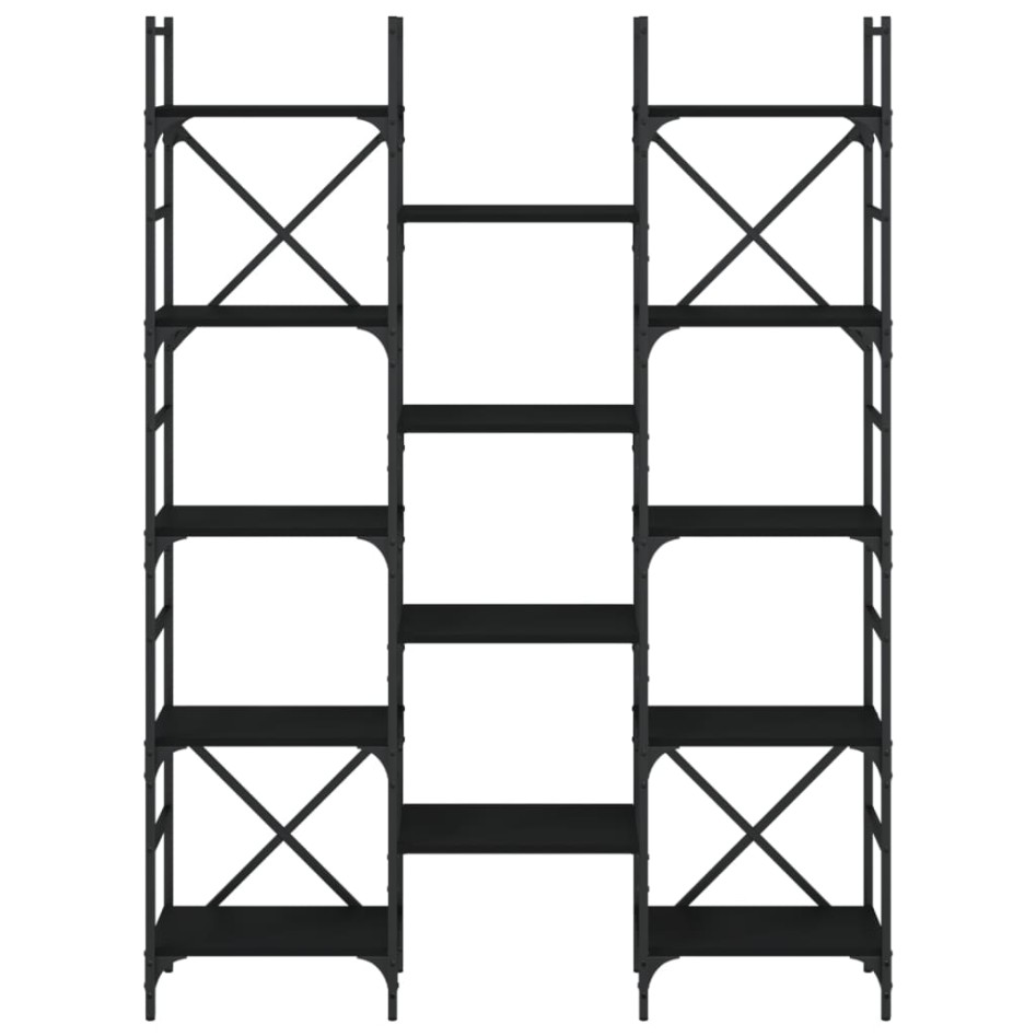 Estantería madera de ingeniería negra 127,5x28,5x172,5