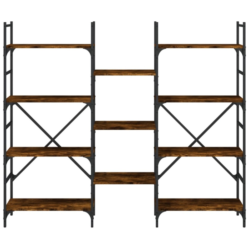 Estantería madera de ingeniería roble ahumado 160x28,5x136,5
