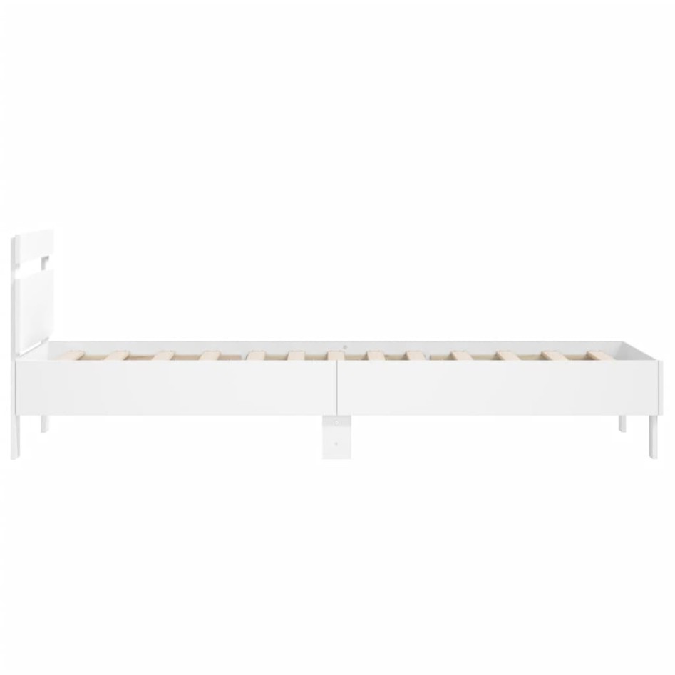 Estructura cama con cabecero madera ingeniería blanco