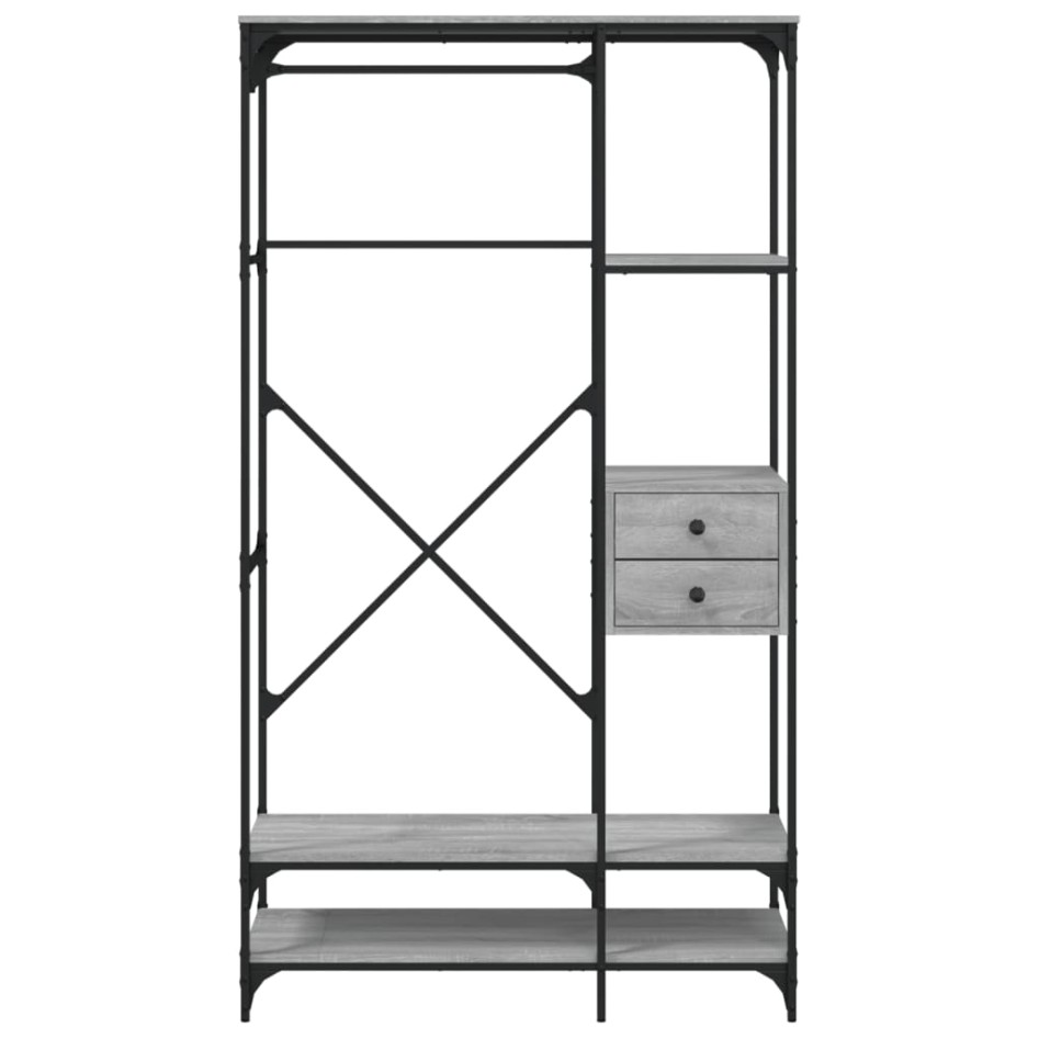 Armario con cajones madera ingeniería gris Sonoma 100x40x180